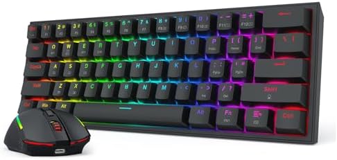Redragon S144 Combo, K617 PRO 60% Wireless Gaming Keyboard + 7200 DPI Mouse