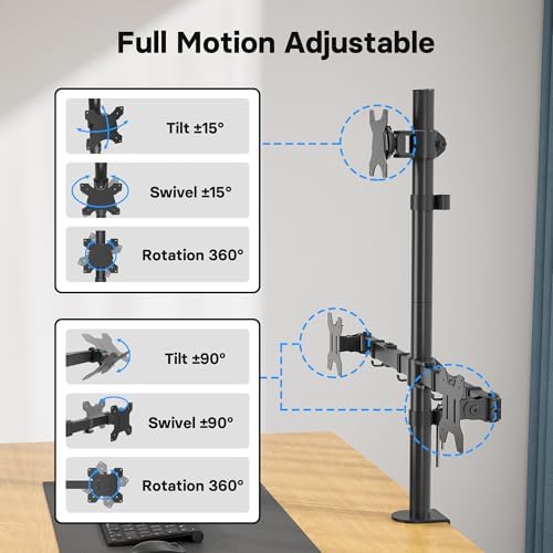 BONTEC Triple Monitor Desk Mount, Supports 13-32 Inch, VESA 75x75/100x100mm