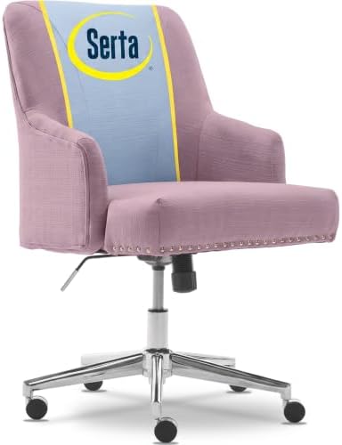 Serta Home Office Desk Chair with Low Padded Arms, Vanity Chair for Bedroom