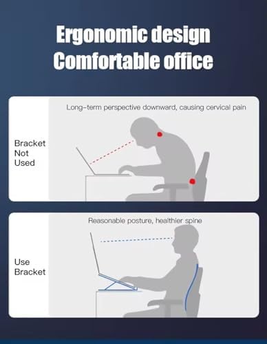 Tianle Laptop Stand with Docking Station for Desk,4 in 1(1*USB-C,3*USB-A) RGB Laptop Stand,Foldable Portable Cooling Laptop Holder,Adjustable for 12-18 inch Laptops,Tablet (Black)
