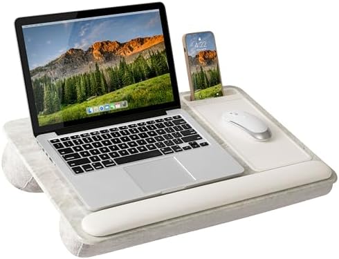 LAPGEAR Home Office Pro Lap Desk – Taj Mahal Marble, Fits 15.6” Laptops