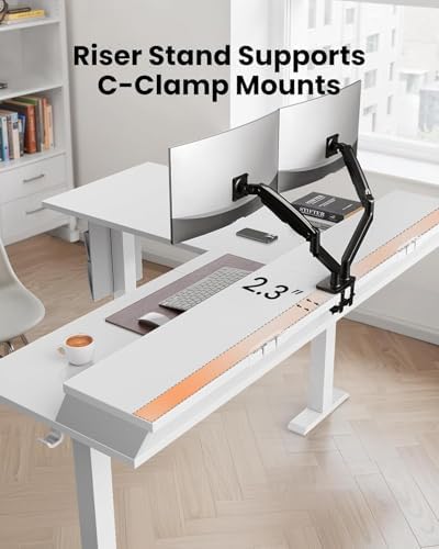 ErGear 63 inch L Shaped Standing Desk with Drawers and Storage Shelf
