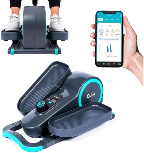 Cubii GO Under Desk Elliptical Bike, Portable Low Impact Leg Exerciser for Home and Office | Compact Exercise Machine with 10 Resistance Levels, LCD Display & App Tracking