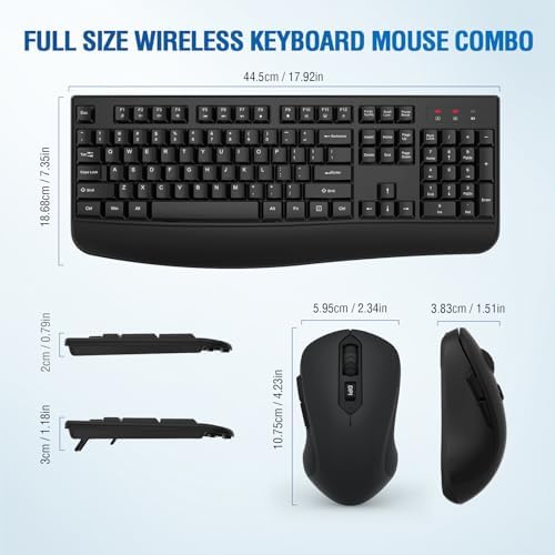 QUASIO Wireless Keyboard Mouse Combo, Windows & Mac Compatible (8 Pack)