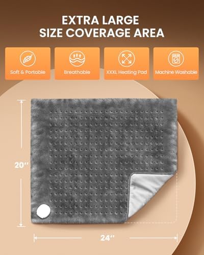 RENPHO King Size Heating Pad for Back 20"x24", FSA Eligible HSA