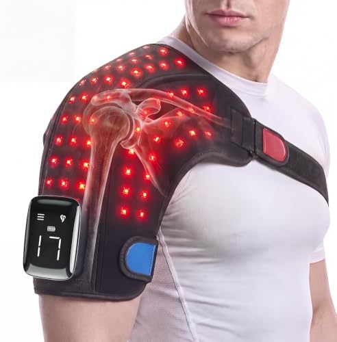Cordless 3D Red Light Shoulder Wrap, 100 LEDs Infrared Massage Wrap,5000mAh
