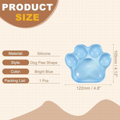 PATIKIL Gel Wrist Rest, Wrist Support for Mouse Dog Paw Shape Ergonomic Mouse Pad Soft Silicone Support Comfortable Cushion for Computer Gaming Office Home, Bright Blue