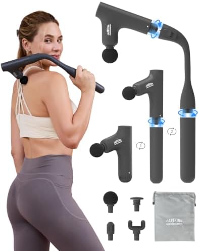 3-in-1 Detachable Massage Gun Deep Tissue with Extension Long Handle