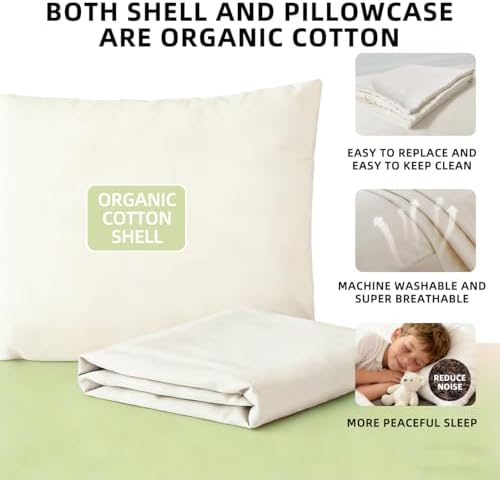 USlixury Organic Buckwheat Pillow 14x20, Adjustable Height, Neck Support