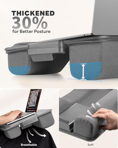 SAIJI Lap Desk with Cushion, Computer Laptop Stand, Lap Laptop Table