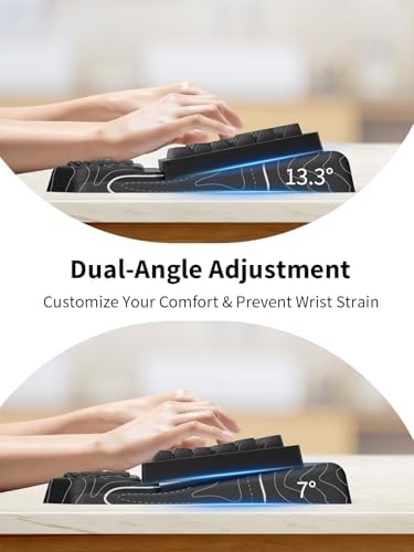 3-in-1 Ergonomic Keyboard Stand with Wrist Rest & Mouse Pad Set,Topographic