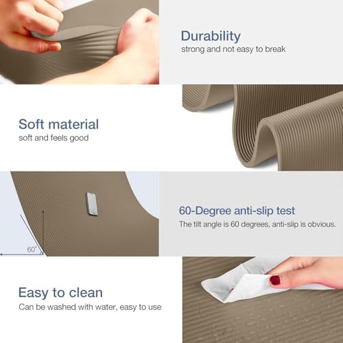 Gruper Yoga Mat Non Slip, 10/15mm Thick NBR Extra Thick Yoga Mat