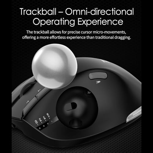 Docooler F-33 Wireless Trackball Mouse Easy Thumb Control