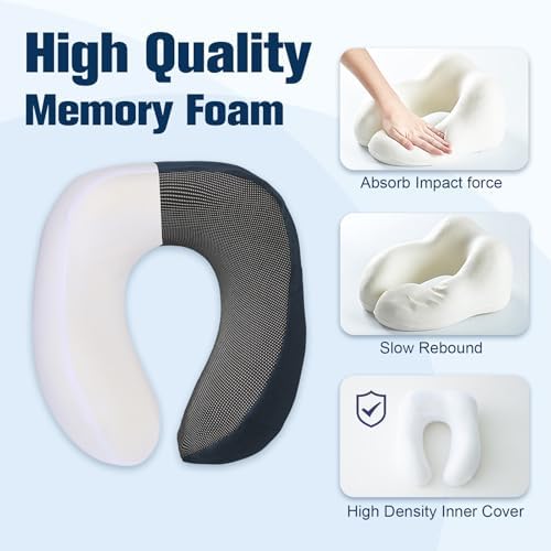 Cirorld Neck Pillow for Traveling, Travel Pillows for Airplanes Navy Blue