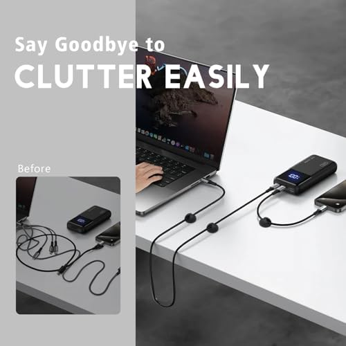 SmiLife Cable Clips, Phone Cord Holder for Wire Management, Black 9 PCS