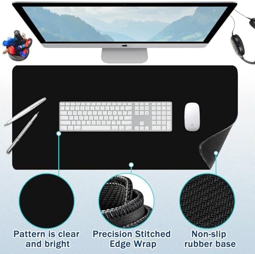 Mouse Pad Gaming - Desk Mat for Keyboard and Mouse - Large Mouse Pad for Desk, Mousepad (35.4" X 15.7") with Non-Slip Base, Desks Pad Mat Office and Home