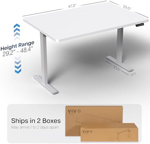 VIVO White 48 x 30 in Standing Desk, DESK-KIT-1G5W