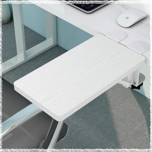 Foldable Clamp-On Desk Extender Tray with Wrist Rest - Ergonomic Keyboard Shelf for Computer Arm Support