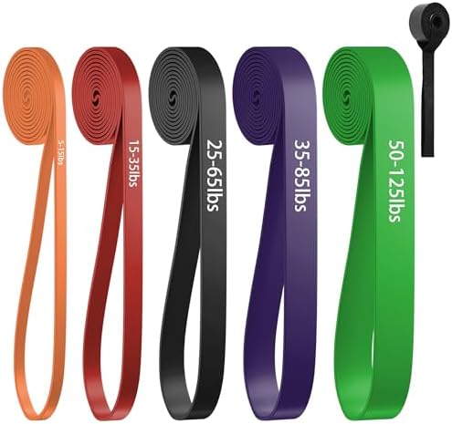Resistance Bands, Pull Up Assist Bands - Workout Bands, Eexercise Bands, Long Resistance Bands Set for Working Out, Fitness, Training, Physical Therapy for Men Women