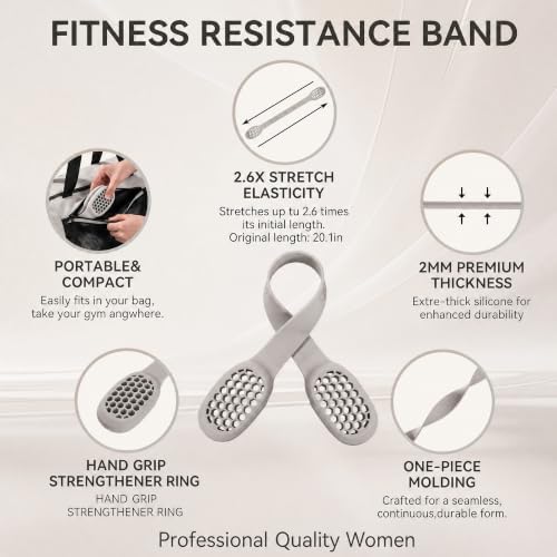Resistance Band for Women, Silicone Shoulder Opener Back Stretcher,Stretch Bands for Exercise, Pull Exerciser for Posture Correction, Hand Grip Strengthener for Home Gym Office Travel