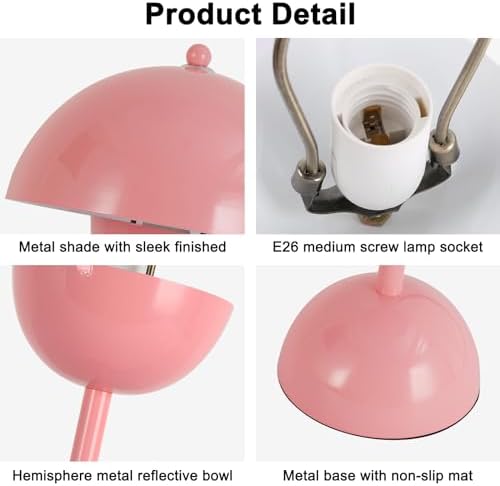 Creative Mid-Century Modern Bud Table Lamp for Home&Office, Light Pink
