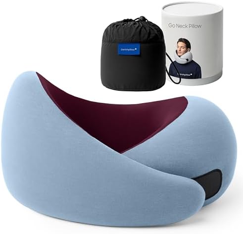 Ostrichpillow GO Travel Pillow, 360° Memory Foam Support, Soft & Washable