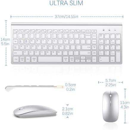 Wireless Keyboard and Mouse Ultra Slim Combo with Dual System- Silver White