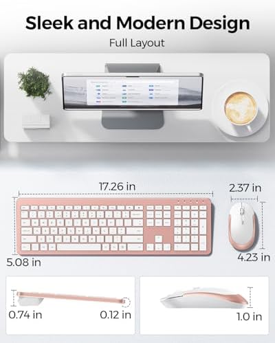 seenda Wireless Keyboard and Mouse Combo, Slim Full-Size Design
