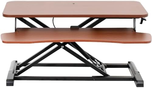 VIVO Dark Walnut 32 in Standing Desk Converter, DESK-V000KA