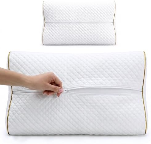 Cervical Memory Foam Pillow – 4-Layer Adjustable King Size Contour Design for Side Sleepers, Neck Support & Pain Relief, Orthopedic, CertiPUR-US Certified