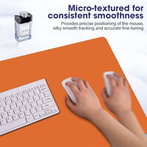 31.5" x 15.7" Waterproof Fabric Keyboard Mat, Rubber Anti-Slip Base, Orange