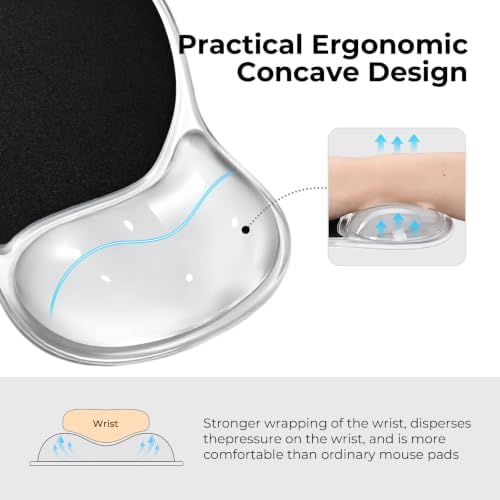 EooCoo Ergonomic Waterproof Mouse Pad with Gel Wrist Rest Support