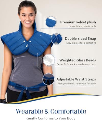 Heating Pad for Neck Shoulders and Back, 2.7lb Weighted Heat Pad for Full Body Relax, 22" x 37" Electric Heated Pad 6 Heat Levels 4 Auto-Off, Machine Washable, Birthday Gifts for Women Men Mom Dad