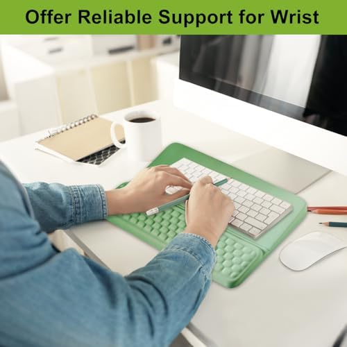 Wrist Rest with Keyboard Stand, Ergonomic Keyboard Riser Holder with Memory Foam Wrist Support Pad, Desk Cushion Easy Typing for Home Office Laptop Computer Gaming, Olive Green Gradient