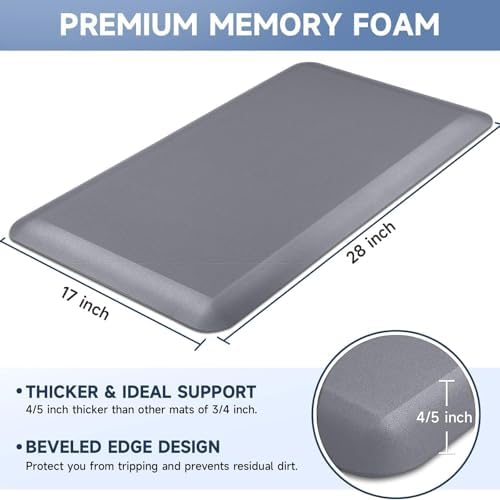 4/5 Inch Thick Kitchen Mats for Floor, StepRite Kitchen Rug for Standing