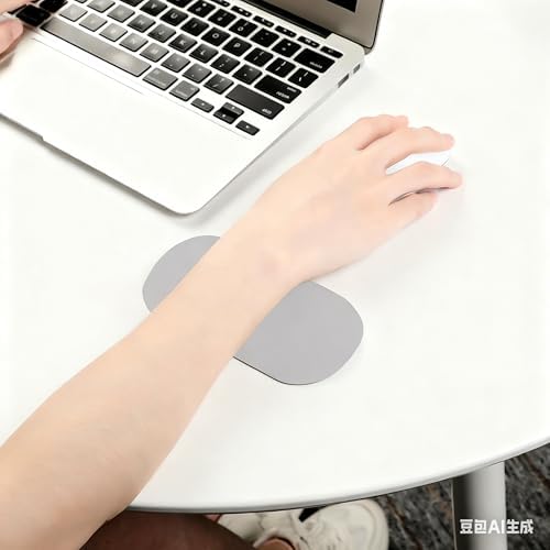 Wrist Rest with Silky Gel, Tmiulu Memory Foam Mouse Wrist Rest. Ergonomic Non-Slip Support for Keyboard & Mouse, Comfortable, Waterproof, Easy to Clean, Ideal for Office, Laptop, Gaming & Travel-Grey