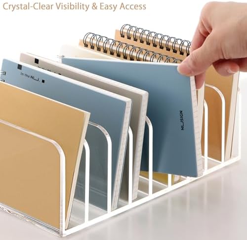 SANRUI Mail Organizer, Clear Acrylic Desk Organizer, 9-Compartment