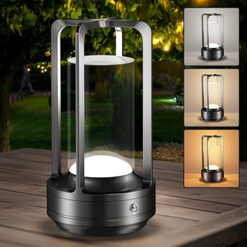Rechargeable Table Lamp for Outdoor Indoor Portable Lamp with 3 Colors