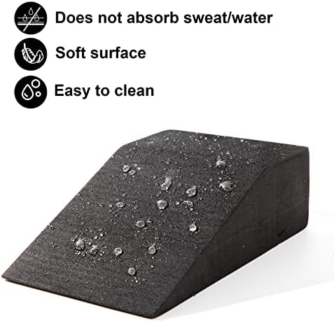 2 Pack Squat Wedge Blocks,Non Slip Professional Squat Ramp for Heel Elevated Squats Calf Raises Platform, Calf Stretcher, Balance, Pushup, Yoga Wrist Support, Pilates, Squat, Riser Block