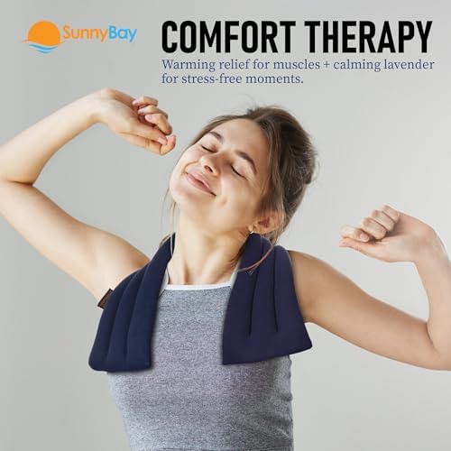 SunnyBay Lavender Heating Pad, Neck and Shoulder Wrap, 26x6 inch, Navy