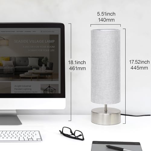Bedside Touch Lamp, 3 Way Touch Control Table Lamp, Modern Nightstand Lamp