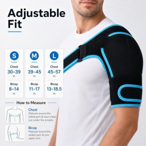 Rotator Cuff Shoulder Brace with Reusable Gel Pack for Women &Men