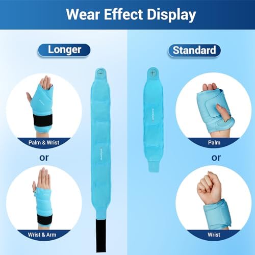 Comfytemp 24.5" Extra Long Wrist Ice Pack Wrap for Carpal Tunnel Relief