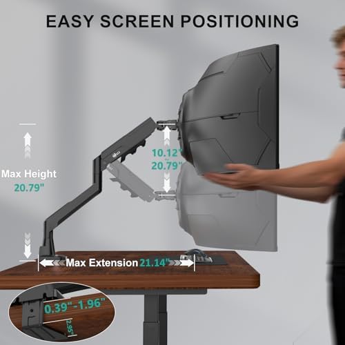WALI Ultrawide Single Monitor Arm for 17-49 inch Curved Screen, up to 33lbs