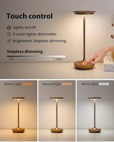 LED Cordless Table Lamp 5000mAh Battery Rechargeable Table Light