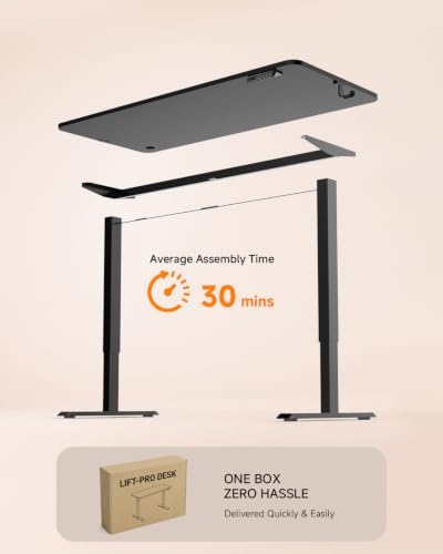 Standing Desk, 55 × 24 Inches Electric Height Adjustable, Home Office