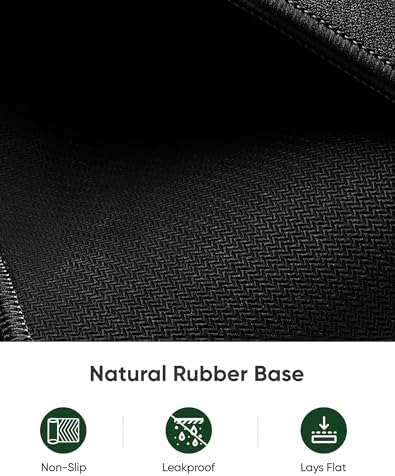 ALOANES Black Waterproof Desk Mat, Large Mouse Pad with Extended Mouse Mat, with Anti Slip Base, Stitched Edge, Grain Jacquard Surface, Perfect for Gamer, Office & Home, 3XL 15.74''x35.43''x0.12''