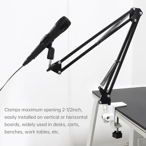 RTNLIT Desk Lamp Clamp, 1/2 inches 4 Hole Metal Table Mounting Clamp, White