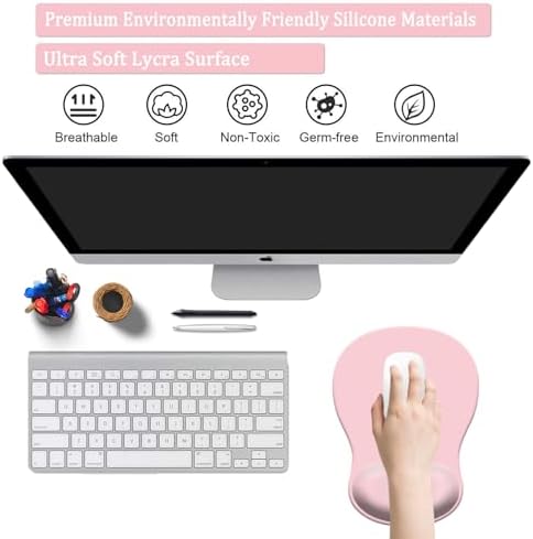Mouse Pad, Mouse Pad with Wrist Support (Pink)