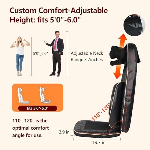 Shiatsu Neck and Back Massager with Heat, Full Back Massage Chair Pad